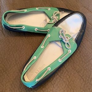 L. L. Bean Leather Moccasin Boatshoes Size 9 1/2M